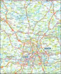 Planisfero 129-Germania carta murale stradale cm 140x100